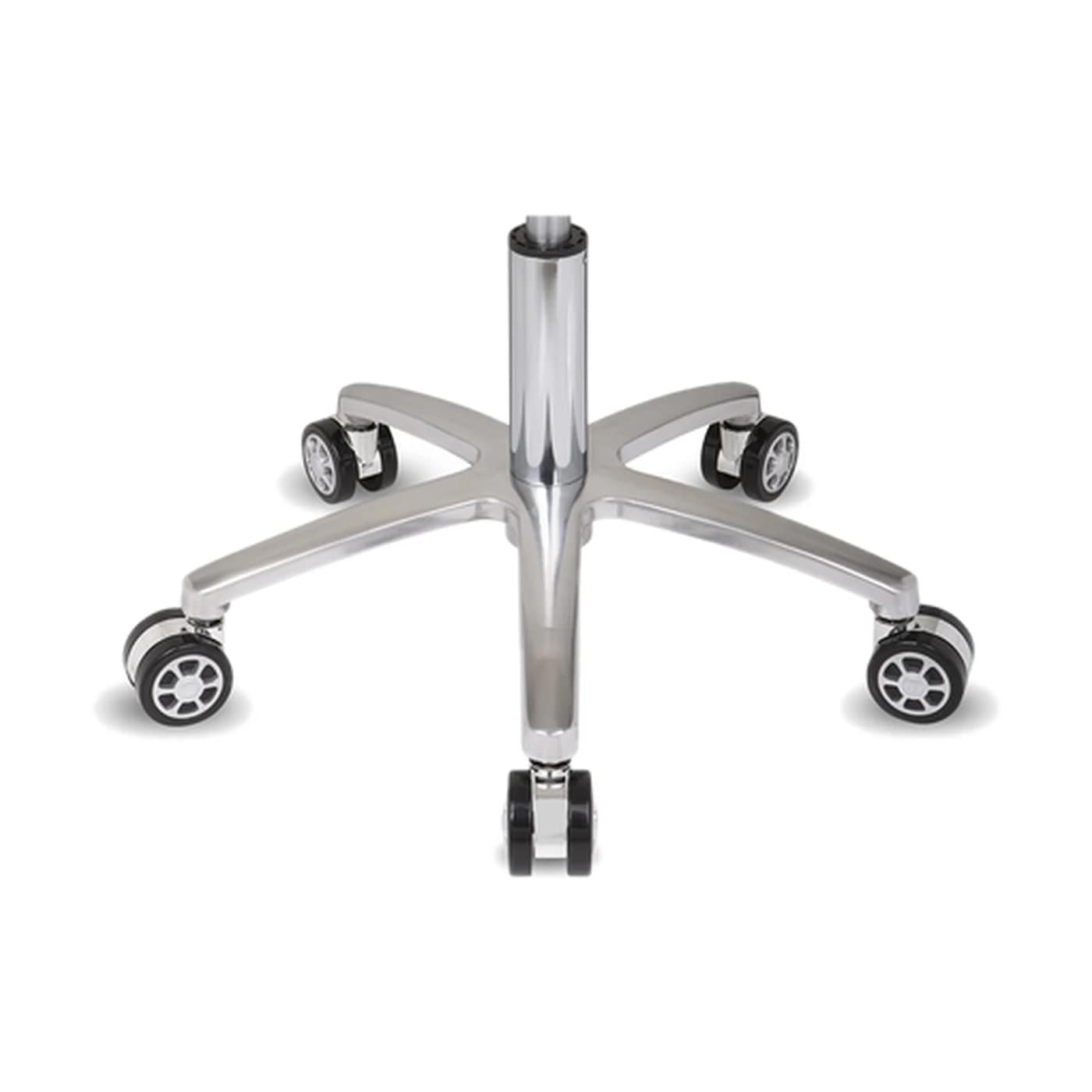 Fußkreuz aus poliertem Aluminium für Rollhocker