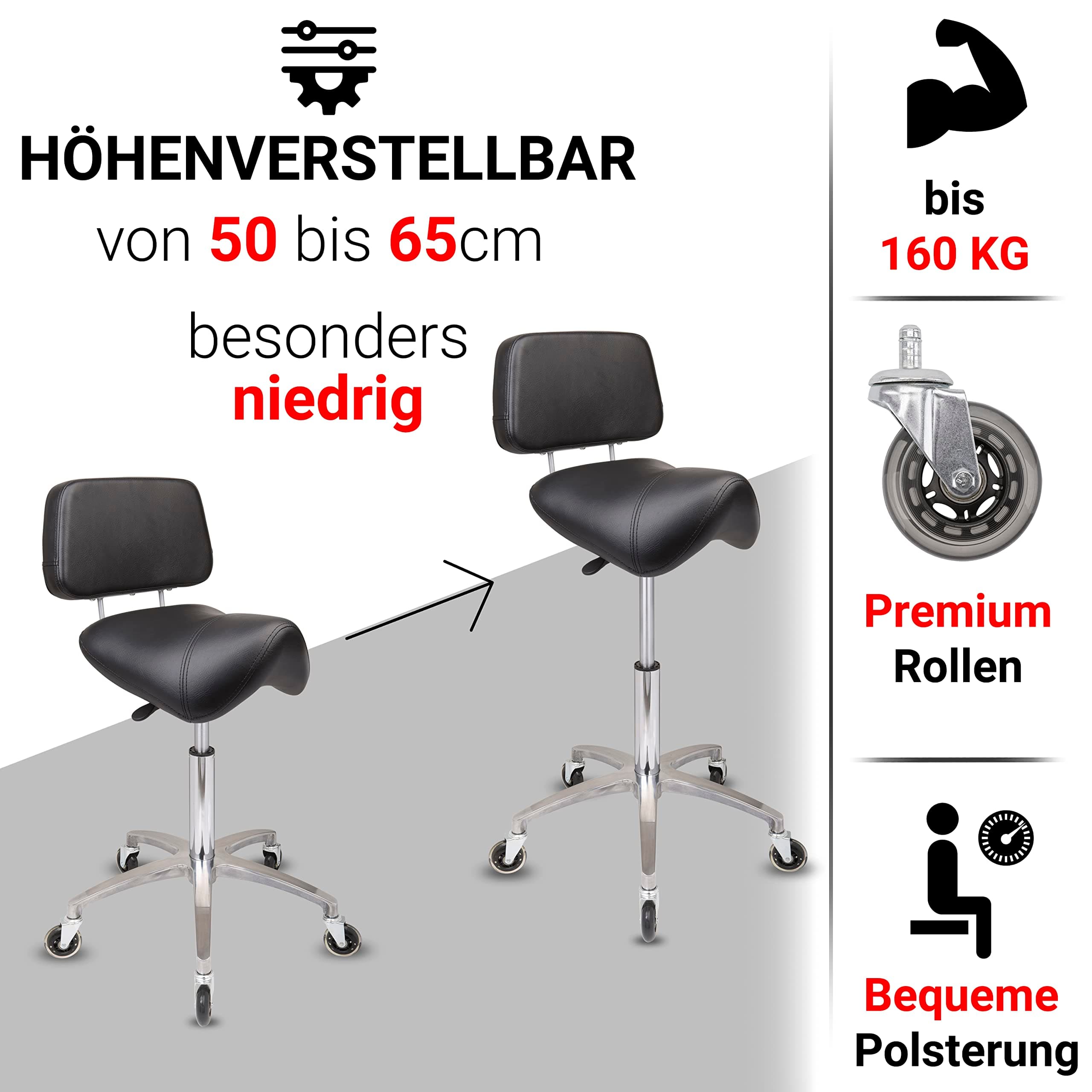 Sattelsitz mit Rückenlehne