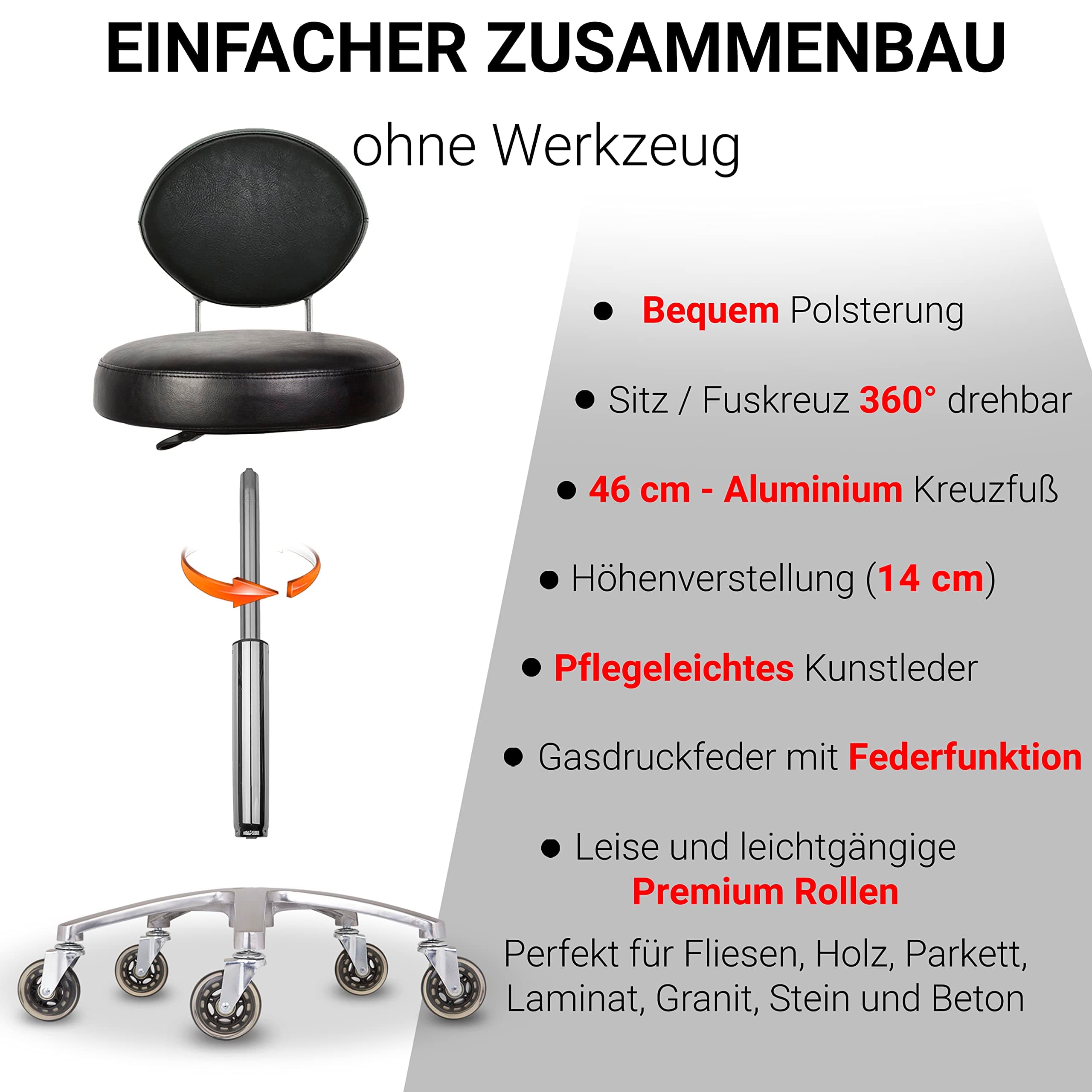 Stützende Rückenlehne