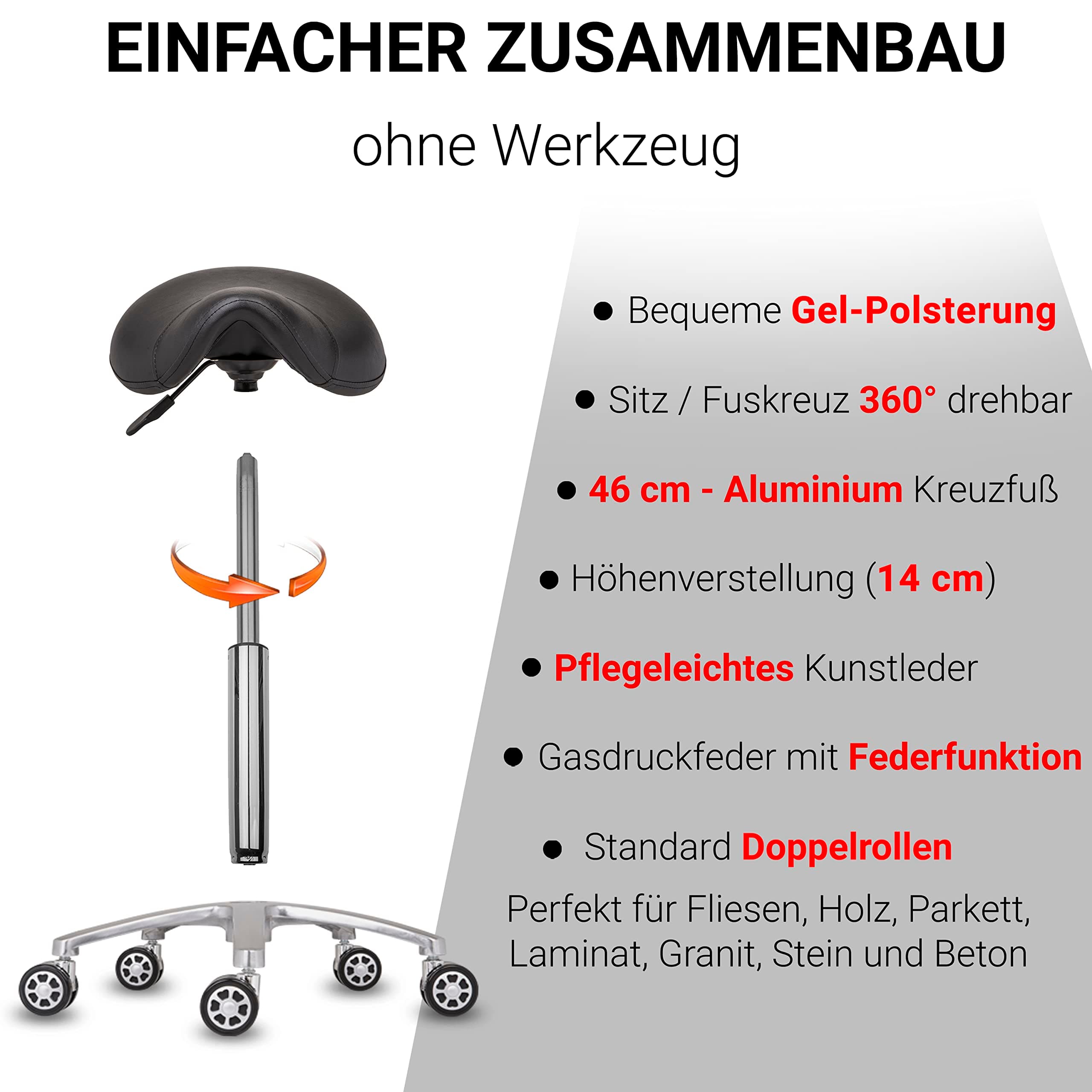 Aufrechte Haltung, entlasteter Rücken