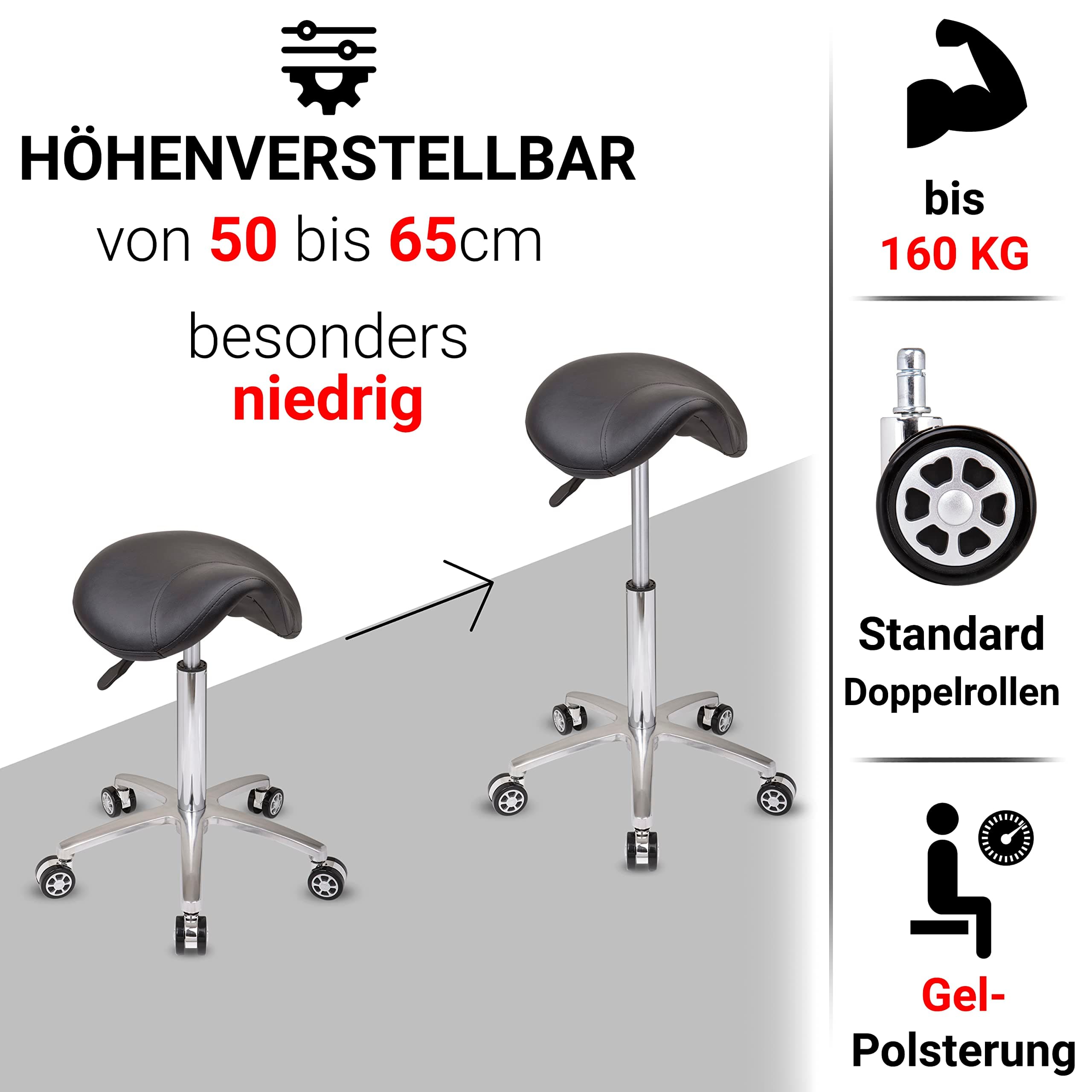 Sattelsitz mit komfortabler Gel-Polsterung