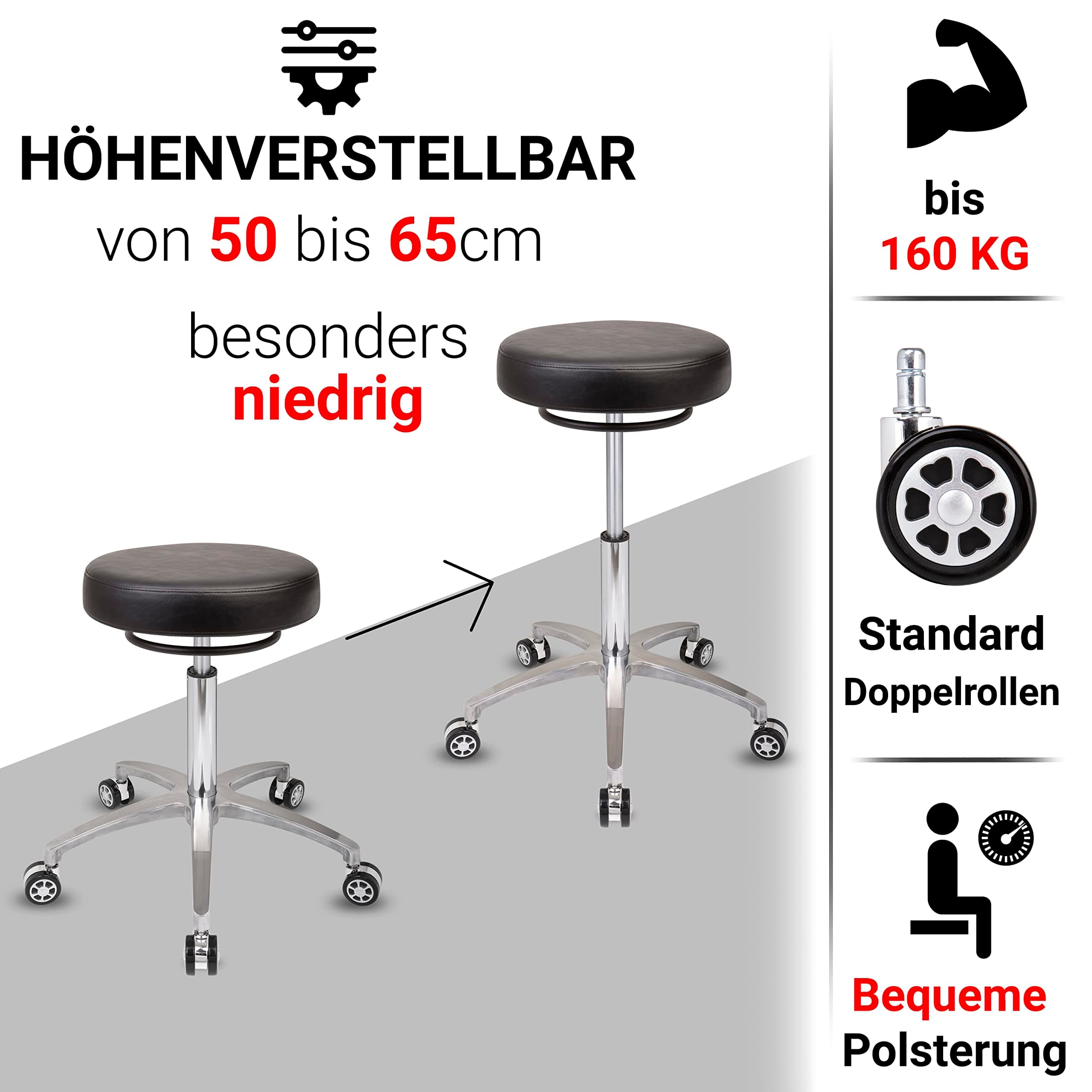 Runde Sitzfläche mit Premium-Polsterung