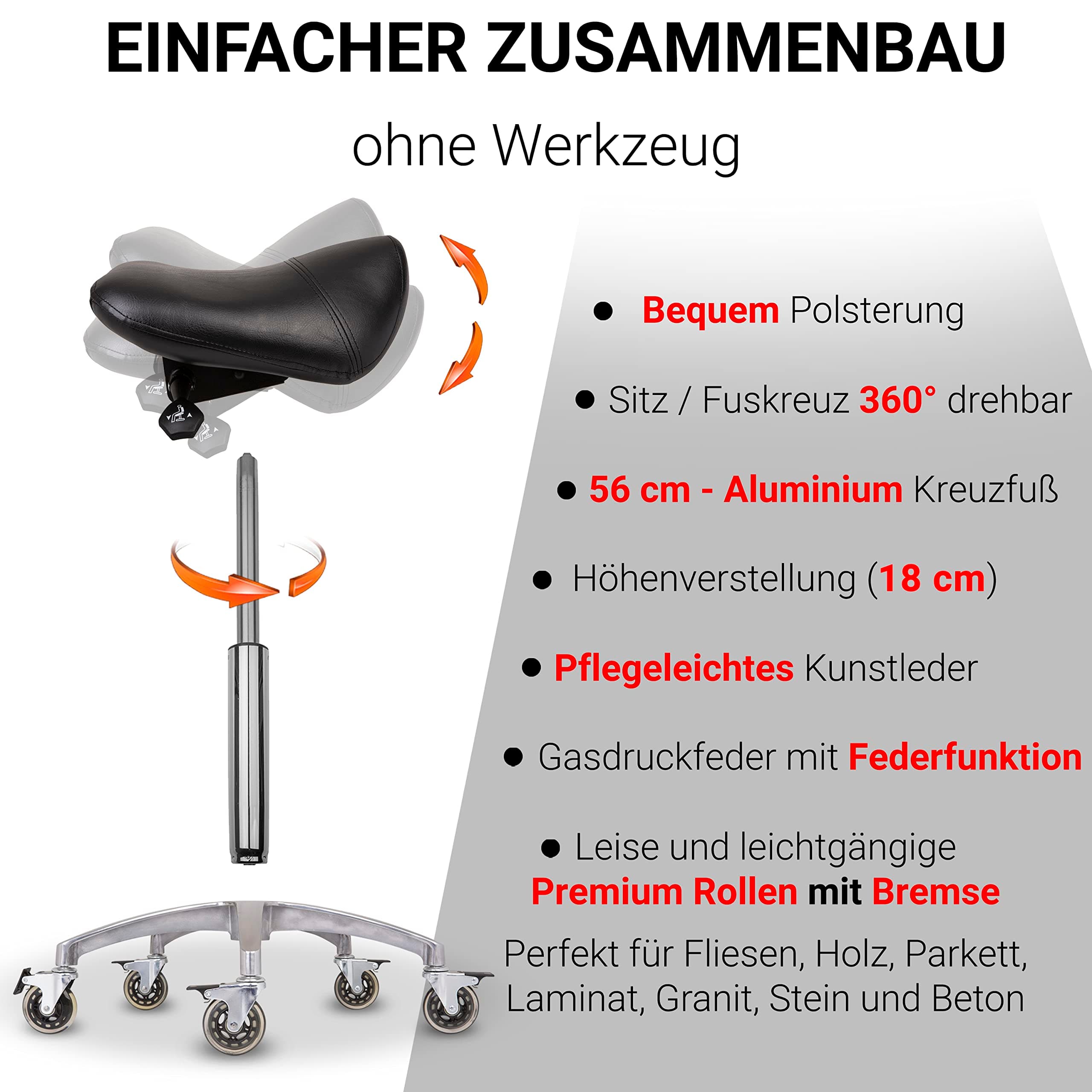 Sattelsitz mit Rückenlehne